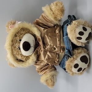 Build a Bear girl teddy bear with winter attire.